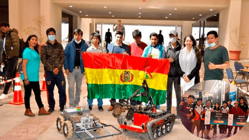 La bandera de Bolivia brilla en Egipto: Estudiantes de la UMSA ganadores del mundial de robótica