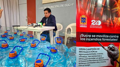 Concejo Municipal de Sucre lanza campaña solidaria para afectados por incendios en Santa Cruz