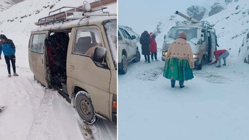 Intensa nevada obliga al cierre temporal de la carretera La Paz - Los Yungas