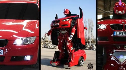 Video viral de un robot “Transformer” hecho con un auto BMW que se puede conducir