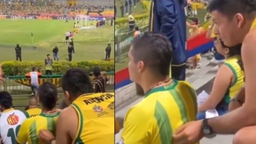 La emotiva acción de un aficionado narrando el partido a su amigo ciego