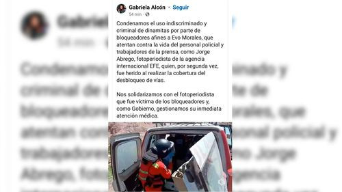 Gabriela Alcón defiende a periodistas tras ataques con dinamita en los bloqueos