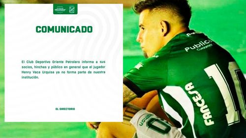 Henry Vaca ya no forma parte del plantel de Oriente Petrolero 