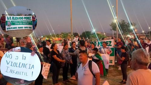 Marcha en Satélite Norte exigiendo justicia por el feminicidio e infanticidio en Pentaguazú 3