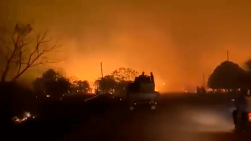 Incendio devastador en San Vicente de la Frontera